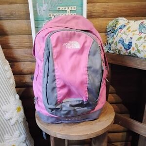 The North Face Pink and Gray Backpack
